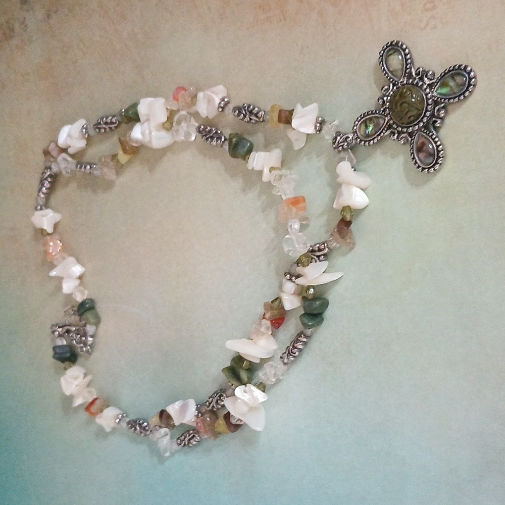 Stone & Mother- Of- Pearl Necklace